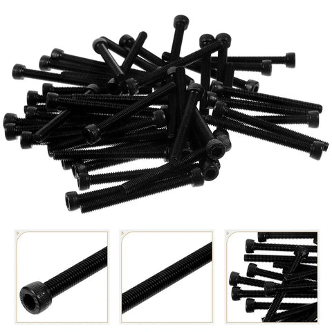 M5x50mm Hex Socket Head Cap Screws Black Steel Bolts Heavy Duty Fasteners for Furniture and Machinery Fully Threaded Non Deformation