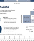 Halyard N95 particulate respirator mask fitting guide chart with measurement instructions.