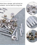 Heavy Duty 24 Piece Silver Furniture Connector Set With Thread Fastening Cam Lock Fittings For Cabinets Sofas And Office Panels