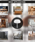 60 Pack White Nylon Furniture Sliders Round 16mm Glide Pads shown under various furniture types for protection.