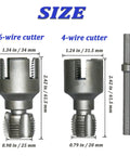 Heavy Duty 4 In 1 Water Pipe Wrench With Integrated Threader For PVC, showing sizes of 6-wire and 4-wire cutters.