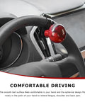 Woodgrain Steering Wheel Spinner Knob For Cars And Trucks installed on a steering wheel, polished surface with easy one-hand control