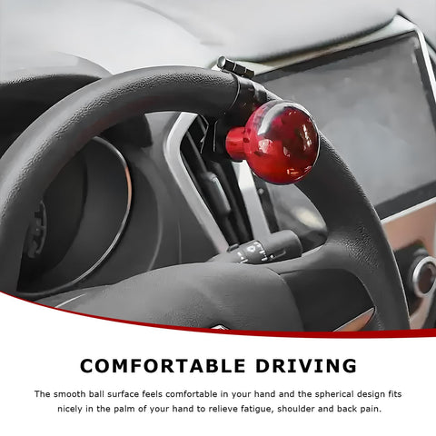 Woodgrain Steering Wheel Spinner Knob For Cars And Trucks installed on a steering wheel, polished surface with easy one-hand control