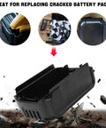 Heavy Duty 15 Cell 18650 Battery Cover Compatible With DeWalt 18V 20V Power Tools shown replacing cracked battery packs.