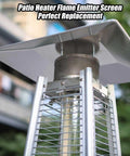 Plug And Play 4 Sided Pyramid Patio Heater Emitter Screen And Base Replacement Kit For Glass Tube Propane Heaters close-up