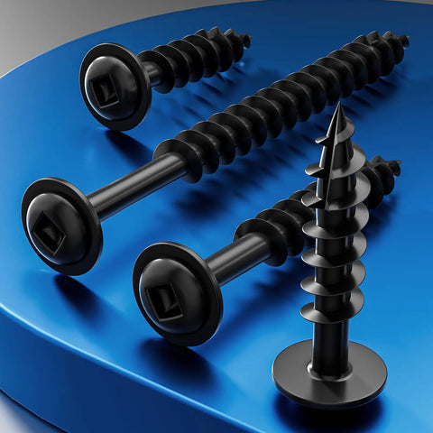 Black Pocket Hole Screws Set No 8 One Inch 165 Pieces One Pound Square Drive Round Head Self Tapping Wood Screws