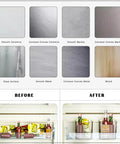 Before and after images of organized fridge with Four Pack Clear Wall Mount Organizers With Super Strong Adhesive Perfect For Kitchen Cabinets And Pantries Food Grade Storage Bins Stackable Desktop Baskets Zero Fuss Setup Keeps Your Space Looking Absolutely Fresh.