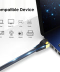 Cat 8 Ethernet Cable 6 Ft High Speed Gaming And Gigabit Ethernet Beefy Heavy Duty 26AWG 40Gbps 2000MHz Shielded FTP connected to a laptop