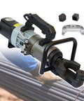 Heavy Duty 1200 Watt Handheld Electric Rebar Bender And Steel Straightening Machine With Two In One Power Tool showing hydraulic head and grips.