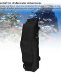 0.5L Mini Scuba Tank Cylinder Bag Holder for Diving, waterproof polyester gear case, durable black tank accessory for travel