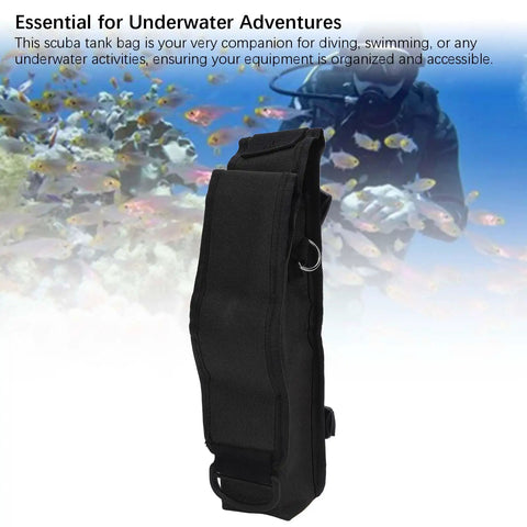 0.5L Mini Scuba Tank Cylinder Bag Holder for Diving, waterproof polyester gear case, durable black tank accessory for travel