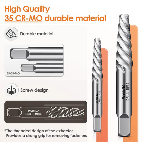 Grab The Ultimate 18-Piece Bolt Extractor Kit With Left Hand Drill Bits To Fix Stuck Stripped Screws Super Easy And Save Your Backtime No More Broken Tools Allowed, 35 Cr-Mo extractor bits