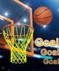 Glow Nightlight Basketball Net For Outdoor Courts Sun Powered Luminous Nylon Net Fits Standard 21 Inches Rims With 12 Loops