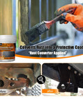 Hand applying Rust Busting Converter And Metal Primer For Metal Surfaces That Stops Rust And Seals Moisture with brush, 35 oz.