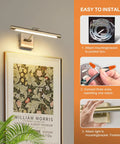 LED Picture Light For Paintings Bronze Finish 16.5 Inch Swing Arm Wall Light 7W Gallery Hallway Lighting Over Pics Hardwired
