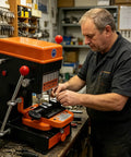 Locksmith using Beast Key Duplicator For Dimple Cylindrical Wave And Ball Keys With Drill And Cutter Portable Locksmith Copy Machine
