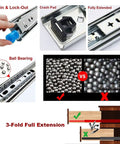 Heavy Duty Drawer Slides Delivering Full Extension And Adjustable Length For Serious Loads Featuring Slick Steel Runners Quick Side Mount Setup And Butter Smooth Gliding Action Today with components like ball bearing and crash pad.
