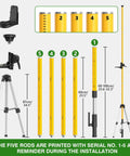 4x360 Degree Self Leveling Laser Level With Tripod And Pole, Green Line 360 Degree Laser, Boss-Level Precision Horizontal And Vertical Alignment, 2 Li-ion Batteries, Great For Picture Hanging, Tile, And Home Renovation setup with tripod and 12 ft pole