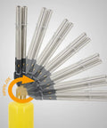 Pro Grade Three Head MAPP And Propane Torch showing 360 degree swivel function with stainless steel tips for welding plumbing