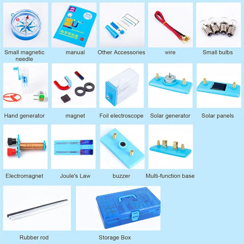 Hands On Electrical Experiment Kit For Kids With Energized Coils And Light Bulb Demonstration, A Fun STEM Discovery Toy For Classrooms, Camps, And Home Learning, parts set