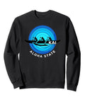Outrigger Canoe Hawaii Paddling Retro Graphic Sweatshirt For Ocean Lovers And Paddlers Aloha State Vibe Dope Team Spirit Gear
