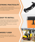 Two Pack Stainless Steel T Handle Latches With Rubber Padding shown on toolbox, highlighting strong practicality and ease of installation.