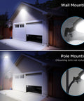 Hella Bright LED Barn Light 80W 120V Dusk To Dawn Outdoor Flood Lighting 10000LM 5000K Daylight IP65 Waterproof mounted on garage