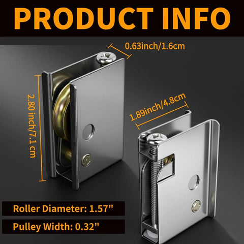 Pella Sliding Patio Door Rollers Replacement Kit 2 Pack With Adjustable Height 1-1/2 Inch Steel Ball Bearing Wheels Direct Replacement 0C5Y00P0 Fits Pella Doors 1992 To Current Models Glass Screen Door Rollers, showing dimensions and steel construction