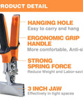 3 Inch Sheet Metal Hand Seamer With Ergonomic Grip Handle And Pro Grade Straight Jaw Pliers For Bending And Flattening HVAC Ductwork