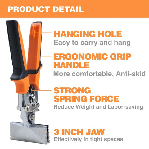 3 Inch Sheet Metal Hand Seamer With Ergonomic Grip Handle And Pro Grade Straight Jaw Pliers For Bending And Flattening HVAC Ductwork