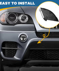 Front Bumper Tow Hook Cover For BMW X5 E70 2011 2012 2013 Right Passenger Side Unpainted Towing Eye Cap Replacement 51117222744