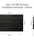 Smart WiFi Touch Light Wall Switch Panel 4 5 6 8 10 Gang Glass Face Tuya Smart Life Ready 147mm by 86mm dimensions back view
