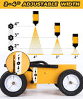 High Performance Parking Lot Line Striper For Inverted Spray Paint With 8 Inch Heavy Duty Wheels Professional Inverted Spray Paint Compatible Easy To Use Lane Marking Machine Durable Yellow showing adjustable 2-4 inch stripe width