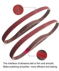 Half Inch By 18 Inch Aluminum Oxide Sanding Belts 24 Pack With Four Belts Of Each Grit 40 60 80 120 180 240 Open Coat Heavy Duty X Weight