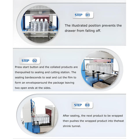 2 In 1 Commercial Shrink Wrap Sealer And Cutter No Sweat Plastic Film Sleeve Packing Machine Heavy Duty 220V Workhorse for sealing bottles.