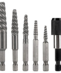 Front view of 6 Piece Screw And Bolt Extractor Set For Removing Broken Bolts And Stripped Screws Quickly And Easily No Sweat For Studs