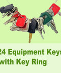 24 Key Heavy Equipment Master Set Universal Ignition Key Kit that works with most heavy machinery rigs for construction jobs