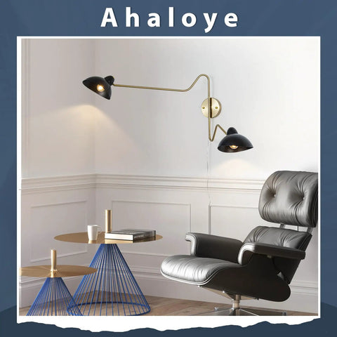 Plug In Black Wall Sconce With Swing Arm And 360 Degree Rotatable Shade On Off Cord Switch Easy No Hardwire Installation For Bedroom And Living Room Lighting