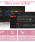 Beast Mode Full Size Gaming Keyboard With Real Gasket Mount And Dope Rgb Backlighting software interface showcasing macro settings.