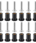 12 Pairs M4 Rubber Well Nuts Neoprene Expansion Brass Nuts Fairing Universal Motorcycle Fasteners With Stainless Steel Pozi Screws