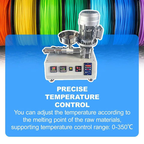 Garage Ready Heavy Duty Plug And Print Filament Extruder That Turns Recycled Plastic Pellets Into Smooth Abs Pet Tpu Rod With Killer Pid Temp Control showing precise temperature settings and control panel.
