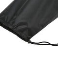 Close-up of Hella Solid EV Charger Port Cover with cinch strap for secure closure, made of black Oxford cloth.