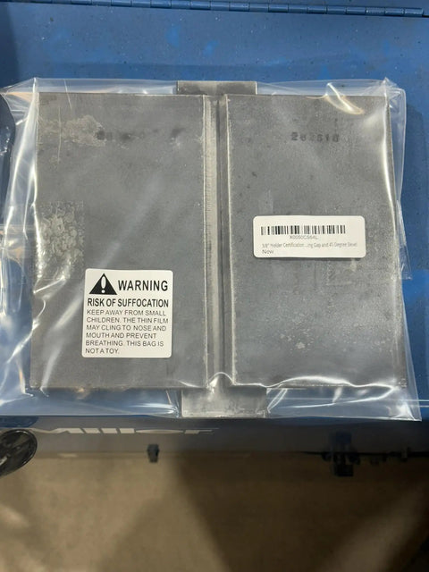 Welder Certification Test Plate For AWS D1.1 Limited Thickness Qualification With 0.25 Inch Root Gap, sealed in plastic packaging