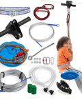 Backyard Zip Line Kit For Kids And Adults Up To 400 Lbs With Heavy Duty Retractors And Disc Seats 80 Foot Zip Line components