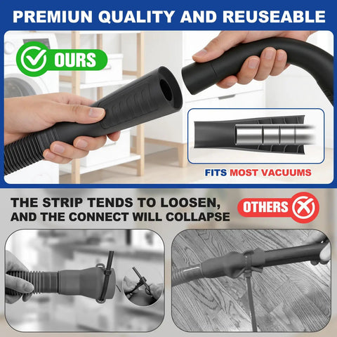Comparison of Dryer Vent Cleaning Kit With Vacuum Hose Attachment And Lint Brush, Universal Fit for secure connections
