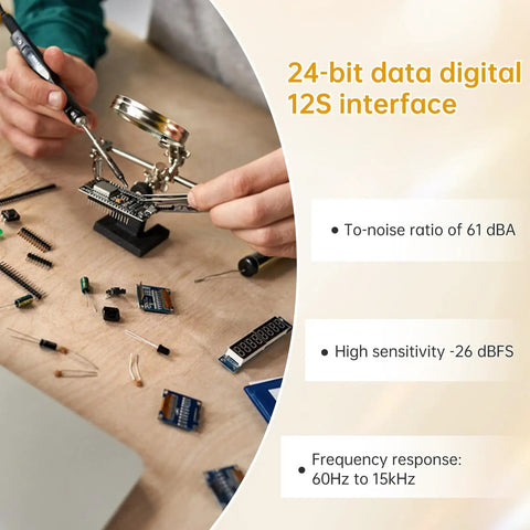 Person assembling circuit with 5 Pack INMP441 Omnidirectional MEMS Microphone Module Plug And Play With I2S Digital Interface