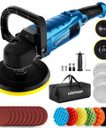 Top Shelf Heavy Duty Workhorse 1800W Rotary Buffer Polisher Waxer Machine with accessories and pads for vehicle paint correction.