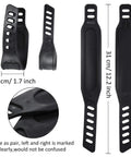 Universal Exercise Bike Pedal Straps Set for Home Gym Adjustable 1.7 x 12 inch with ratchet style ridges, black rubber, pair