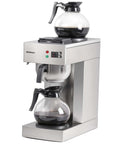 12 Cup Commercial Drip Coffee Maker With Glass Carafes And Two Warmers For Cafe Bar Restaurant Office Breakroom Stainless Steel Housing Fast Brew And Pour Over Style Coffee Station For Busy Venues Barista Boss Vibe, side view