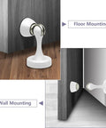 Keep Doors Open With Heavy Duty Magnetic Door Stops White Wall And Floor Mount Set Stainless Steel Construction Weatherproof